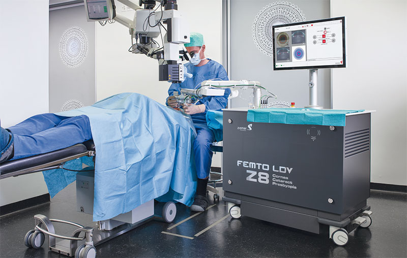 New femtosecond laser Ziemer FEMTO LDV Z8, which is also used in cataract surgery.